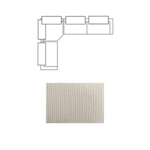 Warner Stripe 3 Piece Sofa Set w/Corner Piece w/Back Cushions