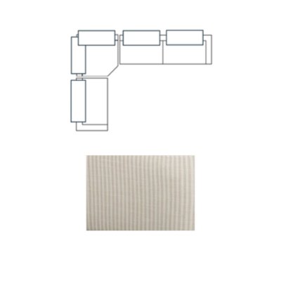 718222-D - Warner Stripe 3 Piece Sofa Set w/Corner Piece w/Back Cushions