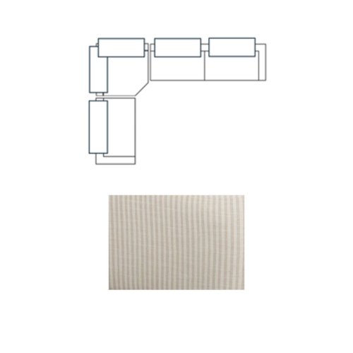 718222-D - Warner Stripe 3 Piece Sofa Set w/Corner Piece w/Back Cushions
