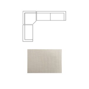 Warner Stripe 3 Piece Sofa Set w/Corner Piece