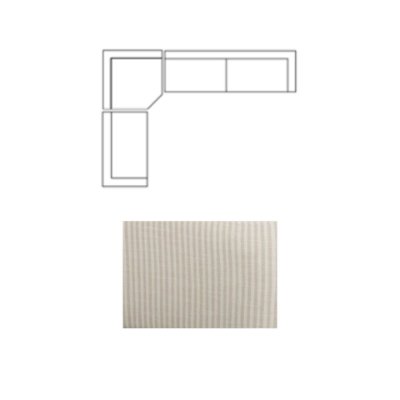 718221-D - Warner Stripe 3 Piece Sofa Set w/Corner Piece