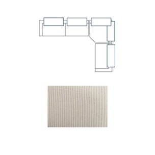Warner Stripe 3 Piece Sofa Set w/Corner Piece w/Back Cushions