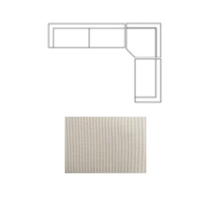 Warner Stripe 3 Piece Sofa Set w/Corner Piece