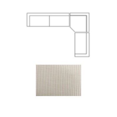 718221-E - Warner Stripe 3 Piece Sofa Set w/Corner Piece