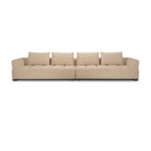 Warner Quilt 2 Piece Long Sofa Set w/Back Cushions