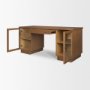 71718-AB - Winsford Two-Tone Oak Writing Desk w/ Glass Doors