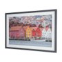 16295 - Waterfront in Bergen, Norway by Richard Silver Textured Framed Photo Print Matted under Glass
