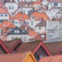 16295 - Waterfront in Bergen, Norway by Richard Silver Textured Framed Photo Print Matted under Glass