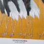 16346 - Japanese Red Crown Crane by Ogata Korin Hand-Embellished Textured Framed Artwork Matted under Glass