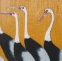 16346 - Japanese Red Crown Crane by Ogata Korin Hand-Embellished Textured Framed Artwork Matted under Glass