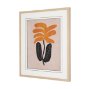 16348 - Abstract Golden Plant by Sharyn Bursic Hand-Embellished Textured Framed Artwork Matted under Glass