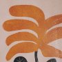 16348 - Abstract Golden Plant by Sharyn Bursic Hand-Embellished Textured Framed Artwork Matted under Glass