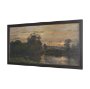 16352 - A River Landscape with Storks by Charles-Francois Daubigny Textured Framed Artwork Matted