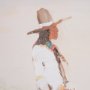 102861-FL - Indian Rider by LaVerne Nelson Black Hand-Embellished Textured Framed Canvas Artwork