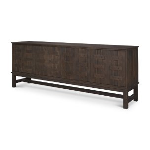 Truss Dark Brown Wood 4 Door Closed Sideboard