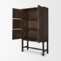 71417 - Truss Dark Brown Wood 6 Door Tall Cabinet