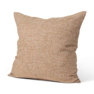 Jacklyn 22x22 Brown Linen Square Pillow Cover w/Non-Allergen Filler