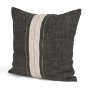 71431-CFD -Cooper 20x20 Square Black w/ Cream Stripe Pillow Cover w/Down Filler