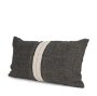 71432-CFD -Cooper 14x26 Lumbar Black w/ Cream Stripe Pillow Cover w/Down Filler