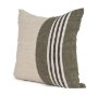 71433-CFNA -Hunter 20x20 Square Oatmeal w/ Green Stripe Pillow Cover w/Non-Allergen Filler