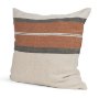 71435-CFD -Mason 22x22 Square Cream w/ Orange Stripe Pillow Cover w/Down Filler