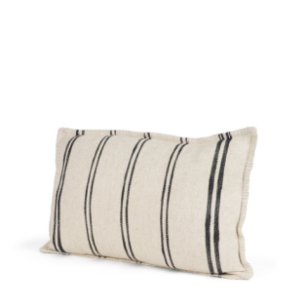 Liv 13x21 Cream w/ Black Stripes Pillow Cover w/Down Filler