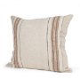 71440-CFD -Maeve 20x20 Square Natural Linen w/ Orange Stripes Pillow Cover w/Down Filler
