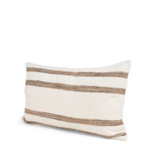 Maryn 13x21 Lumbar Cream w/ Brown Stripes Decorative Pillow Cover