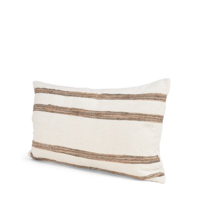 71460-CFD -Maryn 13x21 Lumbar Cream w/ Brown Stripes Decorative Pillow Cover