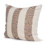 71463-CFD -Levon 22x22 Plush Cream w/ Orange Dashed Stripes Decorative Pillow Cover