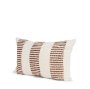 71464-CFNA -Levon 13x21 Lumbar Plush Cream w/ Orange Dashed Stripes Pillow Cover w/Non-Allergen Filler