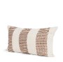 71465-CFD -Levon 14x26 Lumbar Plush Cream w/ Orange Dashed Stripes Decorative Pillow Cover