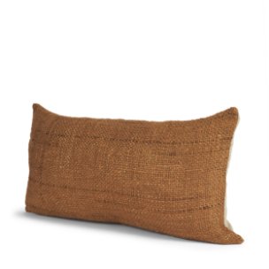 Lowen 14x26 Lumbar Copper Rust Woven Pillow Cover w/Down Filler