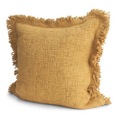 71531-CFD -Kambal 20x20 Mustard Cotton Pillow Cover w/Down Filler