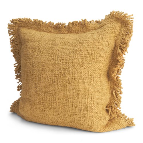71531-CFD -Kambal 20x20 Mustard Cotton Pillow Cover w/Down Filler