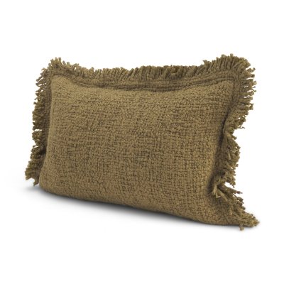 71537-CFNA -Kambal 13x21 Dark Olive Cotton Pillow Cover w/Non-Allergen Filler