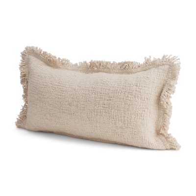 71540-CFD -Kambal 14x26 Light Beige Cotton Pillow Cover w/Down Filler