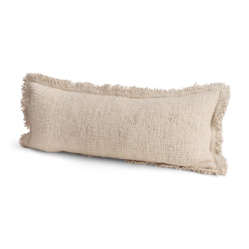 71542-CFD -Kambal 14x36 Light Beige Cotton Pillow Cover w/Down Filler