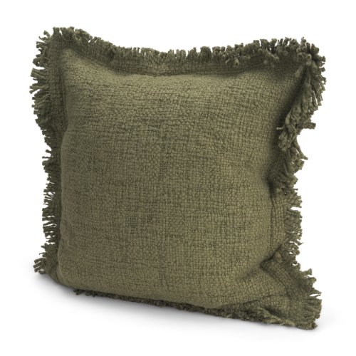 71543-CFD -Kambal 20x20 Evergreen Cotton Pillow Cover w/Down Filler