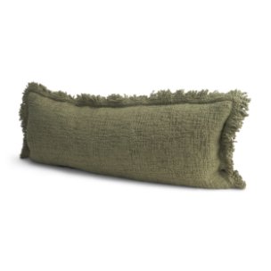 Kambal 14x36 Evergreen Cotton Pillow Cover w/Down Filler