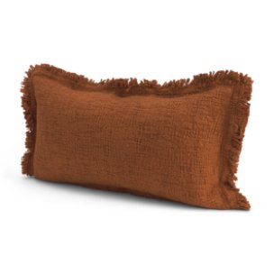 Kambal 14x26 Copper Rust Cotton Pillow Cover w/Down Filler