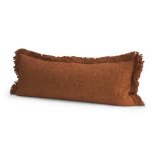 Kambal 14x36 Copper Rust Cotton Pillow Cover w/Down Filler