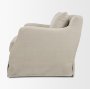 71779-AB - Ellington Slipcovered Slope Arm Swivel Accent Chair | 3 Seater | Cream Fabric