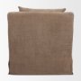 71780-AB - Ellington Slipcovered Slope Arm Swivel Accent Chair | 3 Seater | Stonewashed Latte Fabric