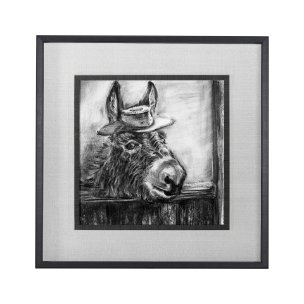 Donkey II by Mercana Studio a Hand Embellished Textured Framed Art Print Matted under Glass