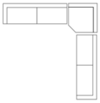 718221-F - Warner Stripe 3 Piece Sofa Set w/Corner Piece