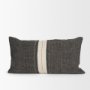 71432-CFD - Cooper 14x26 Lumbar Black w/ Cream Stripe Pillow Cover w/Down Filler