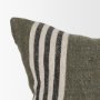 71433-CFD - Hunter 20x20 Square Oatmeal w/ Green Stripe Pillow Cover w/Down Filler