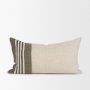 71434-CFD - Hunter 14x26 Lumbar Oatmeal w/ Green Stripe Pillow Cover w/Down Filler