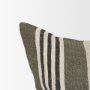 71434-CFD - Hunter 14x26 Lumbar Oatmeal w/ Green Stripe Pillow Cover w/Down Filler